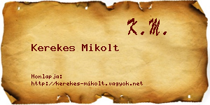 Kerekes Mikolt névjegykártya